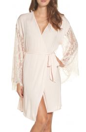 Chelsea28 Love Struck Lace Trim Wrap in Pink Peony Bud at Nordstrom